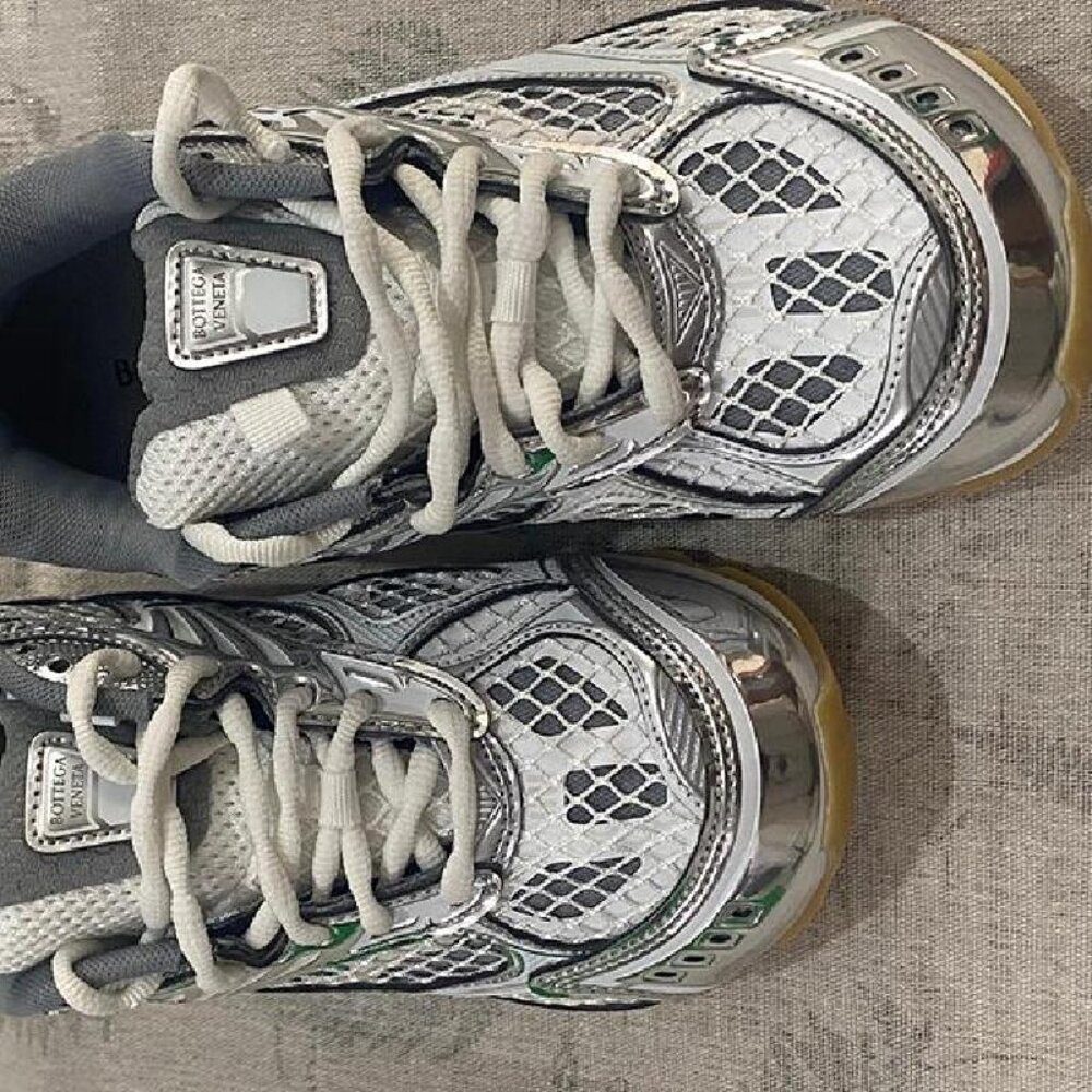 Bottega Veneta Silver - Toned Sneakers - Picture 3 of 4